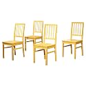 APRODZ Solid Wood Yellow Natal Dining Chairs for Living Room | Set of 4 Wooden Chair