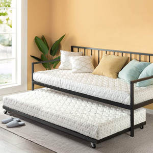 APRODZ Twin Size Metal Daybed with Trundle