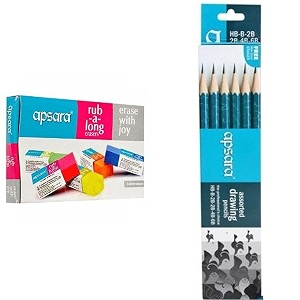 apsara r-a-l eraser big - pack of 20 assorted drawing pencils hb b 2b 2b 4b 6b - pack of 6