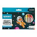Apsara Soyfun Crayons - 12 Shades | Hexagonal Shape For Easy Grip | Vivid & Bright Colours | Non-Toxic & Child Friendly | For 1-4 Year Old Kids | 12 Shades In Each Pack - Multicolor