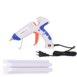 aptechdeals 100w industrial glue gun with 5 milky super strong glue sticks 100w