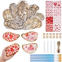 APUDWN 16 Sets Flat Oyster Shell Craft Kit, DIY Art Set for Couples, Family & Class Activities, Beginner Friendly Shell Painting Supplies for Romantic Gifts & Creative Home Decor