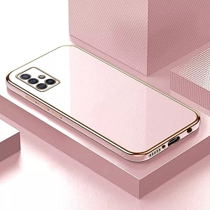 apurb store plating square gold frame phone case luxury soft silicone back cover for samsung galaxy m51 pink