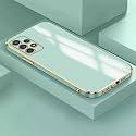 Apurb Store for Samsung Galaxy A13 Plating Square Gold Frame Phone Case Luxury Soft Silicone Back Cover (for Samsung Galaxy A13, Mint Green)