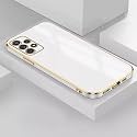 Apurb Store for Samsung Galaxy A13 Plating Square Gold Frame Phone Case Luxury Soft Silicone Back Cover (for Samsung Galaxy A13, White)