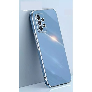 apurb store for samsung galaxy a23 plating square gold frame phone case luxury soft silicone back cover for samsung galaxy a23 blue