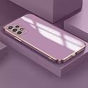 Apurb Store for Samsung Galaxy A23 Plating Square Gold Frame Phone Case Luxury Soft Silicone Back Cover (for Samsung Galaxy A23, Purple)