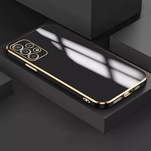 apurb store for samsung galaxy a33 5g plating square gold frame phone case luxury soft silicone back cover for samsung galaxy a33 5g black