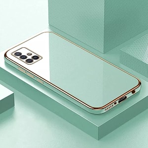 apurb store for samsung galaxy a51 plating square gold frame phone case luxury soft silicone back cover for samsung galaxy a51 mint green