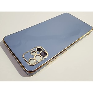 apurb store for samsung galaxy a51 plating square gold frame phone case luxury soft silicone back cover for samsung galaxy a51 blue