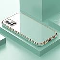Apurb Store for Samsung Galaxy A51 Plating Square Gold Frame Phone Case Luxury Soft Silicone Back Cover (for Samsung Galaxy A51, Mint Green)