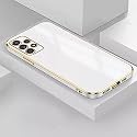 Apurb Store for Samsung Galaxy A52 Plating Square Gold Frame Phone Case Luxury Soft Silicone Back Cover (for Samsung Galaxy A52, White)
