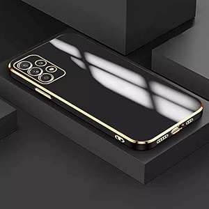 apurb store for samsung galaxy a53 plating square gold frame phone case luxury soft silicone back cover for samsung galaxy a53 black