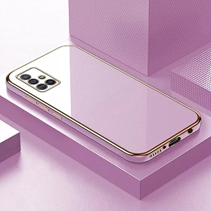 apurb store for samsung galaxy a71 plating square gold frame phone case luxury soft silicone back cover for samsung galaxy m31s purple