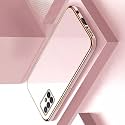 Apurb Store for Samsung Galaxy A71 Plating Square Gold Frame Phone Case Luxury Soft Silicone Back Cover (for Samsung Galaxy A71, Pink)