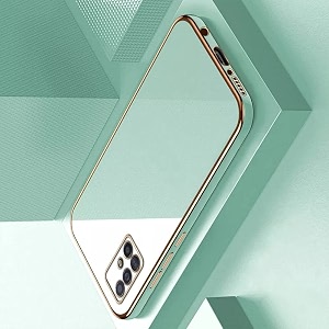 apurb store for samsung galaxy m31s plating square gold frame phone case luxury soft silicone back cover for samsung galaxy m31s mint green