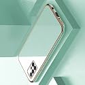 Apurb Store for Samsung Galaxy M31s Plating Square Gold Frame Phone Case Luxury Soft Silicone Back Cover (for Samsung Galaxy M31s, Mint Green)