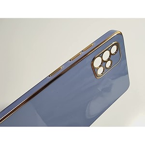 apurb store for samsung galaxy m51 plating square gold frame phone case luxury soft silicone back cover for samsung galaxy m51 blue