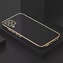 Apurb Store for Samsung Galaxy M53 5G Plating Square Gold Frame Phone Case Luxury Soft Silicone Back Cover (for Samsung Galaxy M53 5G, Black)