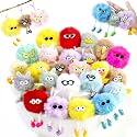 APZ 24 Pcs Cute Kawaii Keychains Plush Keychain Goodie Bags Classroom Prizes Party Favors for Birthday Class Valentines Day Gifts