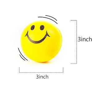 aqbah stress reliever squeeze ball for kids amp adults smiley face yellow color pack of 3