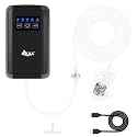 AQQA Aquarium Air Pump Fish Tank Aerator Pump Battery Backup Fish Oxygen Pump Rechargeable Portable Bubbler Pump with Air Stone, Air Tube &amp; Check Valve (1.5W 80GPH)