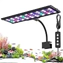 AQQA Clip On Aquarium Light, 24/7 &amp; DIY Mode Full Spectrum Fish Tank Light