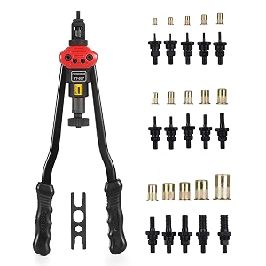 aqqly hand tool professional rivet nut setter kit with metric and inch mandrels11pcs rivet nuts 55pcs 16 inch
