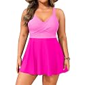 Aqua Eve Plus Size Tummy Control Swimdress, Two piece Tankini with Shorts