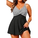 Aqua Eve Plus Size Tummy Control Swimdress, Two piece Tankini with Shorts