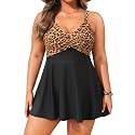 Aqua Eve Plus Size Tummy Control Swimdress, Two piece Tankini with Shorts