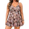 Aqua Eve Plus Size Tummy Control Swimdress, Two piece Tankini with Shorts