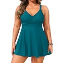 Aqua Eve Plus Size Tummy Control Swimdress, Two piece Tankini with Shorts