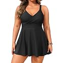 Aqua Eve Plus Size Tummy Control Swimdress, Two piece Tankini with Shorts