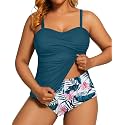 Aqua Eve Women Two Piece Plus Size Tankini - Strapless Bandeau Swimsuit