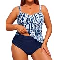 Aqua Eve Women Two Piece Plus Size Tankini - Strapless Bandeau Swimsuit