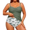 Aqua Eve Women Two Piece Plus Size Tankini - Strapless Bandeau Swimsuit