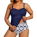 Aqua Eve Women Two Piece Plus Size Tankini - Strapless Bandeau Swimsuit