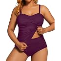 Aqua Eve Women Two Piece Plus Size Tankini - Strapless Bandeau Swimsuit