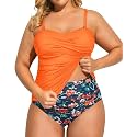 Aqua Eve Women Two Piece Plus Size Tankini - Strapless Bandeau Swimsuit