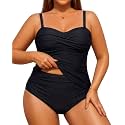 Aqua Eve Women Two Piece Plus Size Tankini - Strapless Bandeau Swimsuit