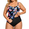 Aqua Eve Women Two Piece Plus Size Tankini - Strapless Bandeau Swimsuit