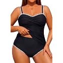 Aqua Eve Women Two Piece Plus Size Tankini - Strapless Bandeau Swimsuit