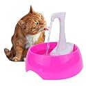 Aqua First Pet Water Fountain - Automatic Drinking Bowl for Cats and Dogs - Light and Portable - Replaceable Filters - Ergonomic Design - 1.2L/42 fl oz - Pink
