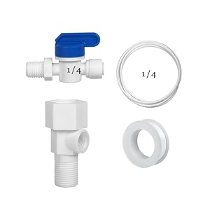 aqua fresh ro fitting set - plastic inlet diverter valve with coupling for all domestic water purifiers  1434 6mm push fit connection  includes teflon tape amp 1434 pipe dv set combo-n 24