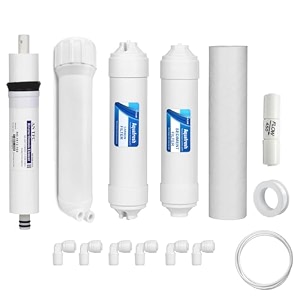 aqua fresh ro service kit complete ro cartridge combo for pure water includes membrane housing carbon sediment spun fr 450 teflon and 14 pipe compatible with all ro systems combo no 4