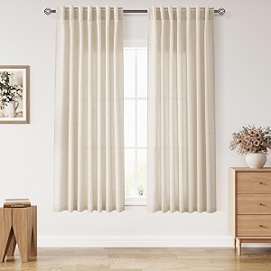Linen Curtains 63 Inch Long for Living