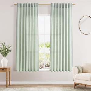 Aqua Green Linen Curtains 63 Inches Long
