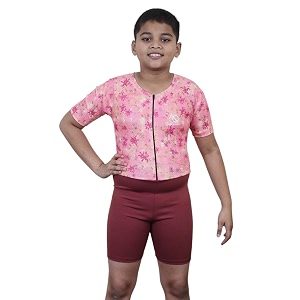 aqua holic swimming kit with 1 printed swimming half suit costume  with 1 anti fog swimming goggles swimming cap1 nose clip 2 ear plugs1 swimming ringtube for boys multicolour