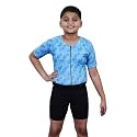 Aqua Holic Swimming Kit with 1 Printed Swimming Half Suit| Costume | with 1 Anti Fog Swimming Goggles, Swimming Cap,1 Nose Clip, 2 Ear Plugs,1 Swimming Ring(Tube) for Boys Multicolour